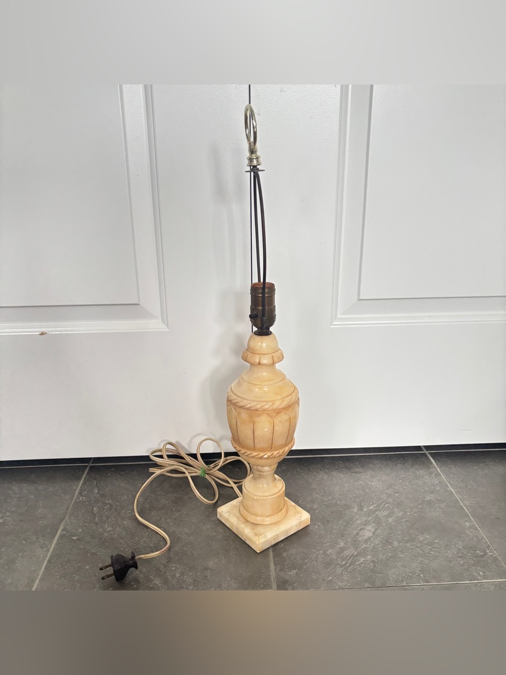 Vintage Italian Alabaster Marble Table Lamp *NO LAMPSHADE* - Picture 13 of 16